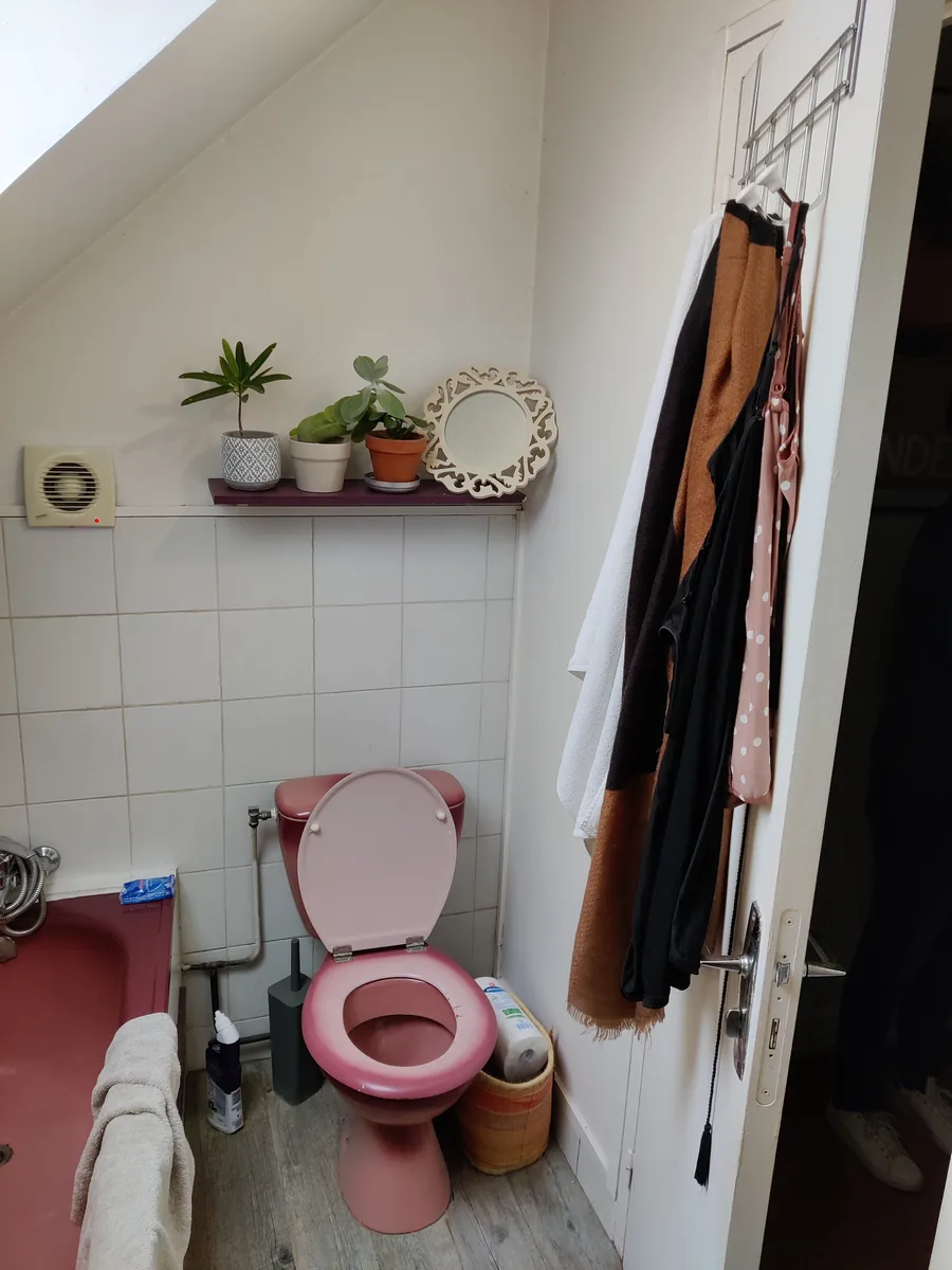 Les WC avant travaux, faïence et sanitaires d'époque